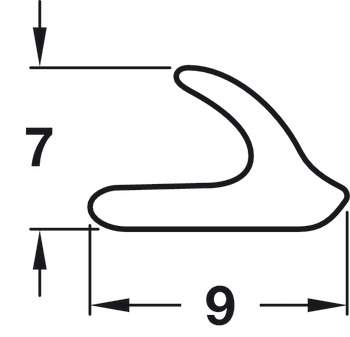 V Strip Seal SA 5.0m Rubber Brown - view 2