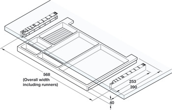 Extending Pencil Tray UM Plastic Black