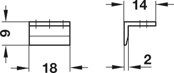 Angled Striking Plate w Slot Brass NP - view 2