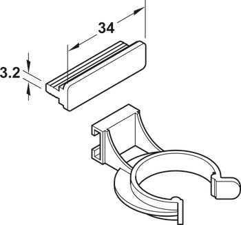 AXILO 78 Plinth Pnl Clip - Press Fit Plastic - view 2