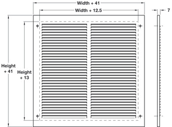 Louvred Air Grille 356x356mm M.Steel/S.Silver - view 2