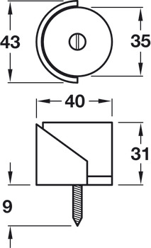 Door Stop/Floor Shielded D35x31mm SAA - view 2