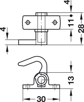 PushButton Esp Lock BS25mm One Plastic Brw - view 3