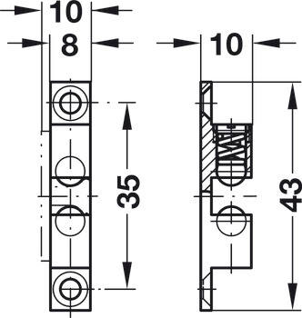 Twin Ball Catch 43mm Brass - view 2