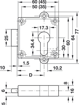 Lock Housing w Aperture for Pro Cyl MNP - view 2