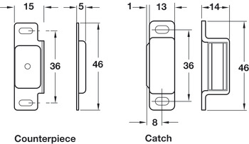 Magnetic Catch 6.0kg Screw EB - view 2