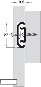 2726 BB Drawer Runner 2-Way Sgl 15kg 400mm Bright Zinc Plated - view 4