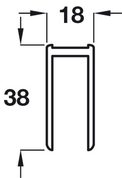 Cubicle Headrail 38x18mm 3m SAA - view 2