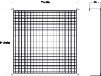 Intumescent Fire Grille 200x200mm Galvanised - view 2