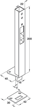 Sunk Slide Act Flushbolt 200mm 316 SSS - view 2