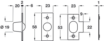 Bales Catch Sprung D19mm Mild Steel NP - view 2