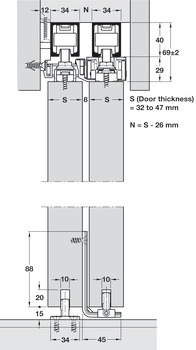 Hawa Telescopic 80/2 Fitting Set - view 4
