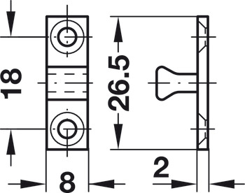 Twin Ball Catch 43mm Brass - view 3