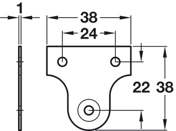 Mirror Plate 38x38mm Steel Nickel - view 2