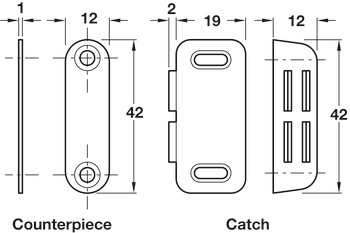 Magnetic Catch 3.0kg SF Steel/Plastic White - view 2