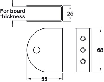 Cubicle Fitting Channel Bkt 17-21mm SA - view 2