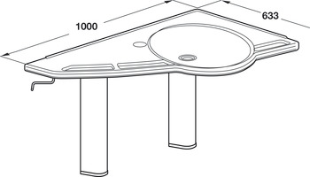 Ropox Support Washbasin Flexi RH Wht - view 3