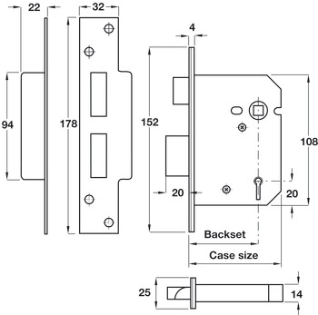 5 Lvr Mortice Sashlock 63mm Spr SB KA - view 2