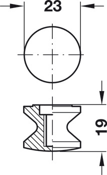 Push-Lock Knob D23x19mm Plastic MNP - view 4