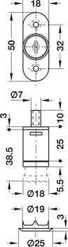 Econo PushButton Cyl Sld Dr Lock D18 KA - view 2