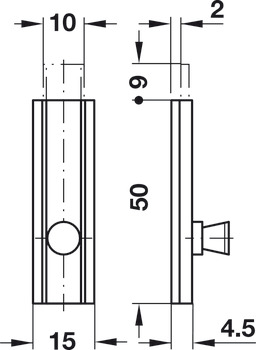 Furniture Bolt Straight 50mm SF Brs MNP - view 2