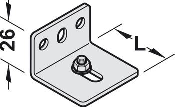 Slido D-Li11 160C+O+P Mnt Bracket L44mm Steel - view 2
