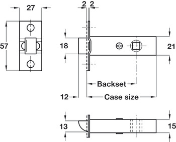 Tubular Mortice Latch HD 75/100mm SB - view 2
