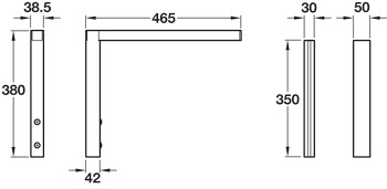 Ropox Worktop Bracket Steel Wht Paint - view 2