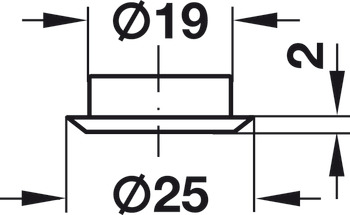 Cylinder Rosette D18mm Steel PNP - view 2