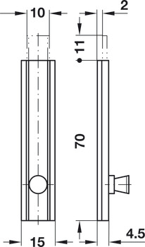 Furniture Bolt Straight 70mm SF Brs MNP - view 2