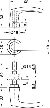 Door Handle Set for Sprung Rim Lock - view 2