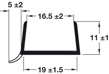 Plinth Seal 18/19mm 3050mm Plastic Trans - view 2