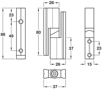 Cubicle Hinge Set Heavy Duty 17-21mm SA - view 2