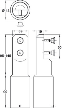 Plinth Partition Support Leg SAA - view 2