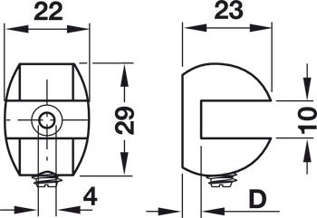 Gls Shelf Support 8-10mm Screw Zinc Alloy Stainless Steel - view 3