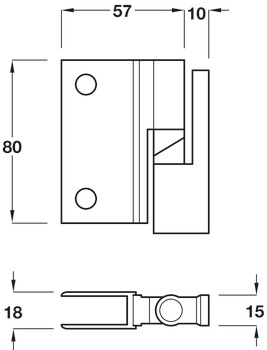 Cubicle Hinge Set - Normal Duty SAA - view 2