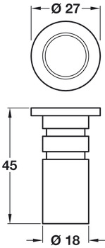 Dust Exc.Socket ts D11mm D27/18mm Brs NP - view 2