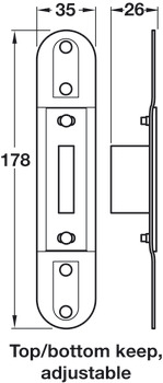 Multipoint Deadbolt 3 35mm Brs/SZP BOM - view 5