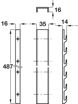 Ropox Wall Cabinet Bracket Aluminium 487mm - view 2