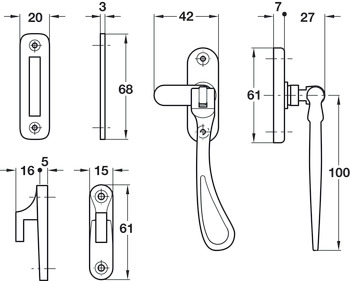 Casement Fastener Mortice/HK Plt Brs Polished Brass - view 2