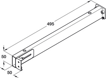Ropox Support Arm-Worktop 60-62cm Steel Wht - view 2