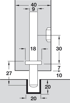 Hawa 20-A Endfold Deadbolt Lock Steel Galvanised - view 2