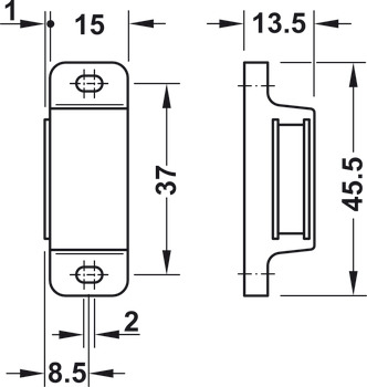 Magnetic Catch 3-4kg SF Plastic White - view 3