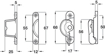 Sash Fastener Fitch Pat 68mm Brs Polished Brass - view 2