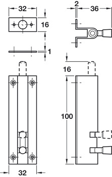 Barrel Bolt High Domed 32x100mm SAA - view 2