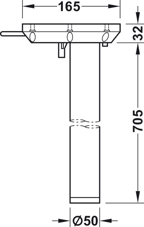Fold Table Leg Cyl D50x705mm Steel Silver 9006 - view 3