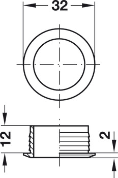 Push-Lock Rosette 19mm Plastic MNP - view 3