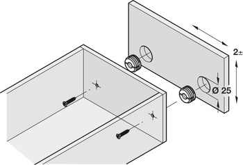 Drawer Front Adjuster M4 D25mm Plastic/Steel Black - view 3