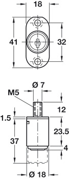 PushButton Cylinder D18mm MNP FH3 - view 2
