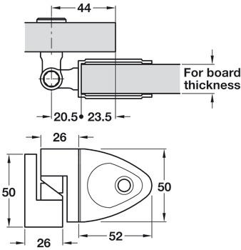 Challenger Rise+Fall Butt Hinge SAA - view 2